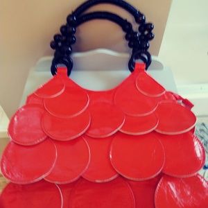 Orange Flap Handbag